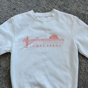 The Lomas Brand White Sweatshirt with Pink Graphic- size Small- Like NEW!